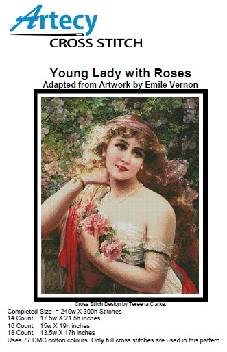 Artecy Cross Stitch - Young Lady with Roses